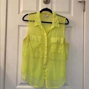 Neon sleeveless sheer top